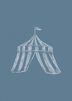 Circus Tent Vintage Blue