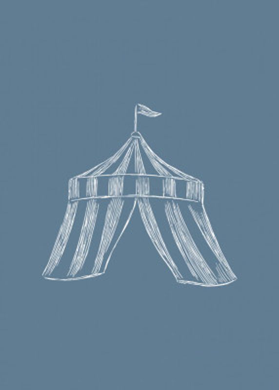 Circus Tent Vintage Blue