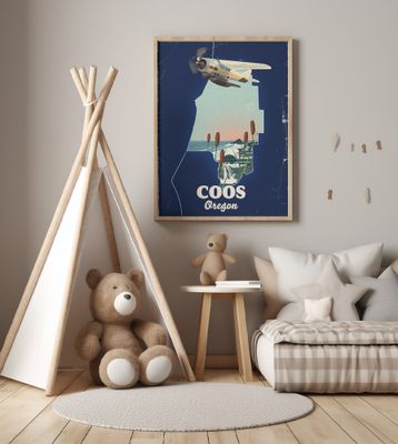 Coos Oregon Travel Poster