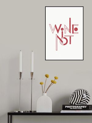 Wine Not hand-drawn text &amp; quote