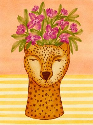 Serene Cheetah Flowers
