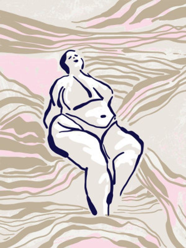 Follow the lines Serene woman in the water