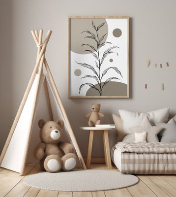 Delicate Plant Sketch with Leaves