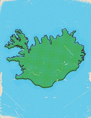 Iceland Pop Art Map
