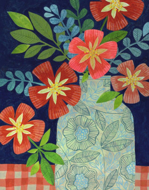 Red Flower Still Life