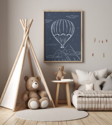 Air Balloon Vintage Blue
