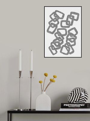 Rectangle Chain Silver Glitter