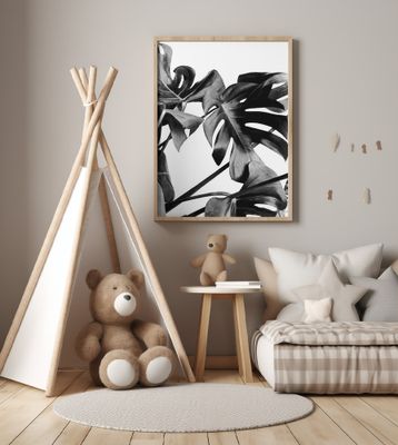 Monstera Black and White 06