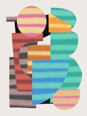Vibrant Composition Of Geometric Shapes