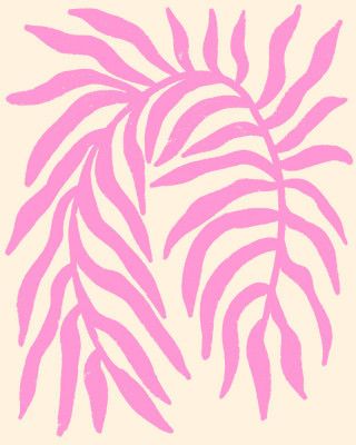 Pink Silhouette Textured Branch