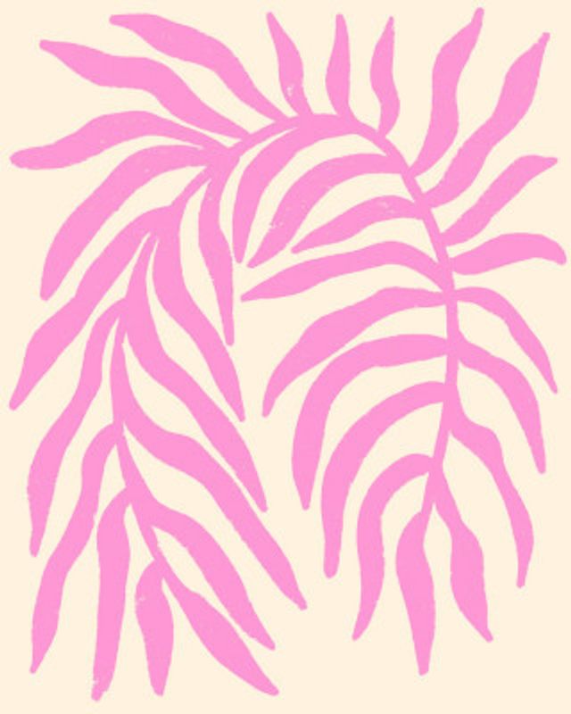 Pink Silhouette Textured Branch