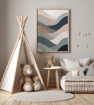 Hills In Earthy Tones Of Green