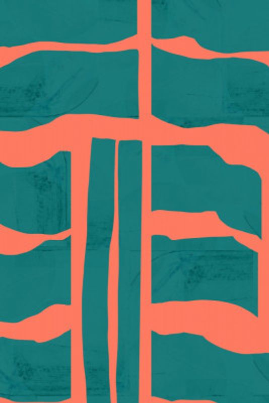 Turquoise &amp; Coral Abstraction 1