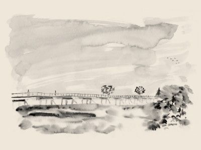 The People Meeting On the Bridge