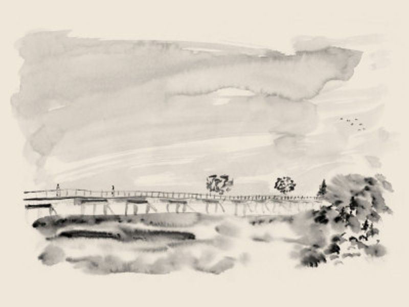 The People Meeting On the Bridge