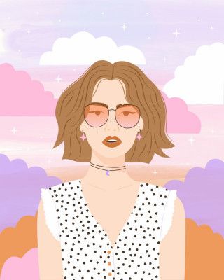 Cloudy Gradient Girl
