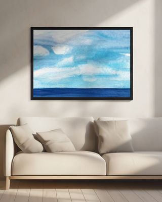 A Tranquil Blue Ocean with Cloudy Skies