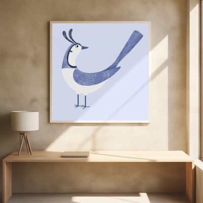 Whimsical Bird Blue