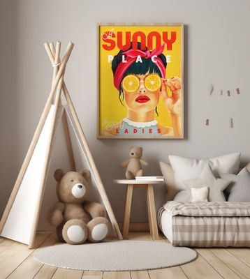 A Sunny Place For Shady Ladies Orange Pinup Art