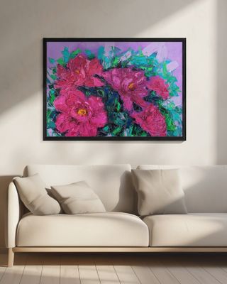 red peony oil on canvas