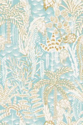 tropical lounge warm white and aqua pattern