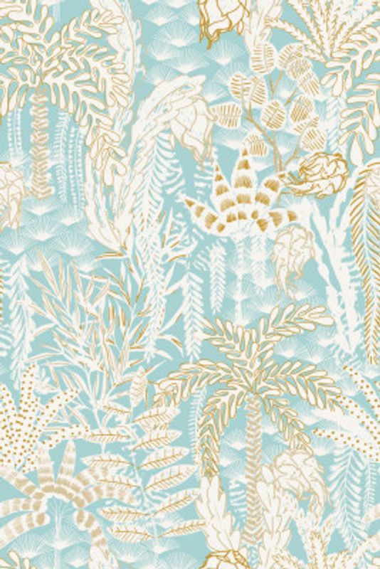 tropical lounge warm white and aqua pattern