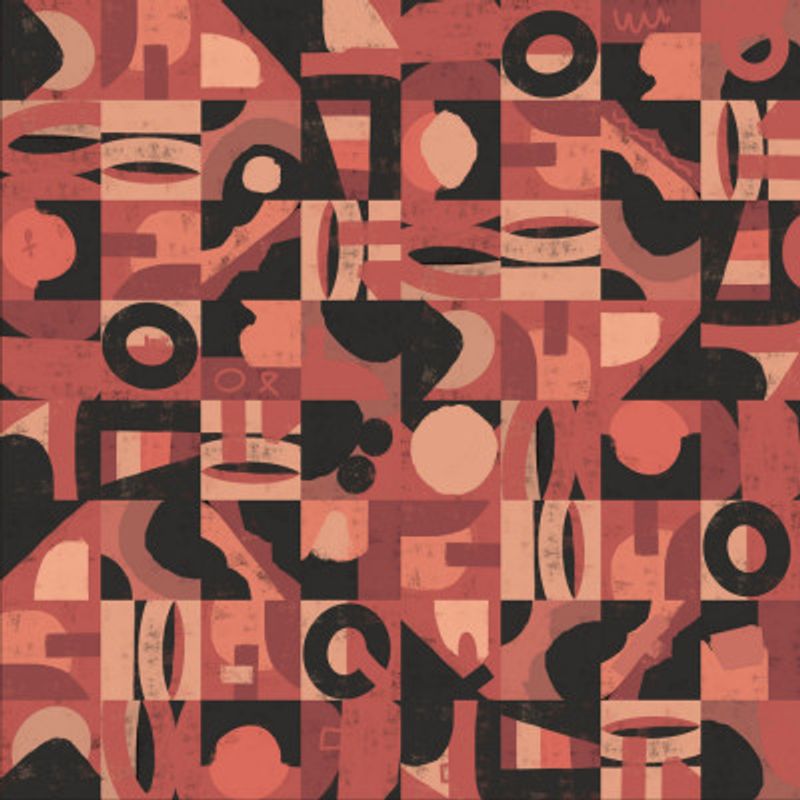 Mid Century Grid Pattern Nine