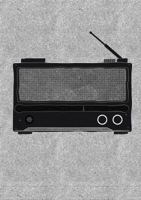 Monochrome Depiction Of A Vintage Radio