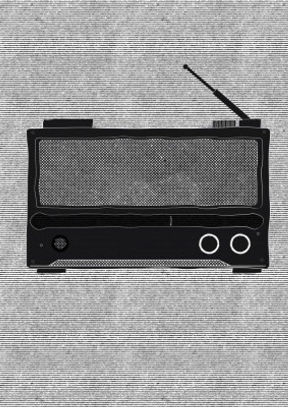 Monochrome Depiction Of A Vintage Radio