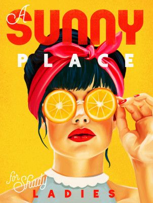 A Sunny Place For Shady Ladies Orange Pinup Art