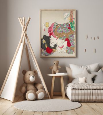 Woman With Pet Kansei Era (1888) By Tsukioka Yoshitoshi