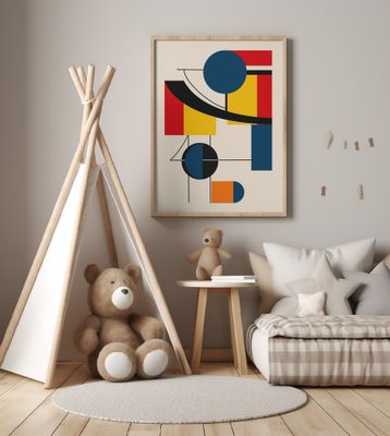 Geometric Shapes In Bold Primary Colors