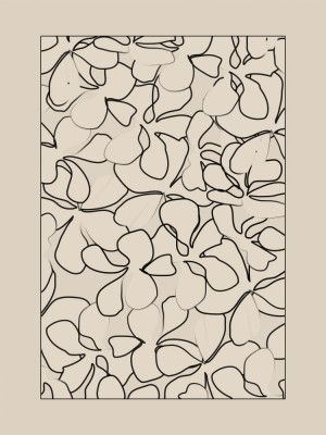 Seamless Pattern of Outlined Flowers