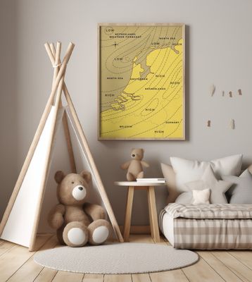 Netherlands Vintage Weather Map