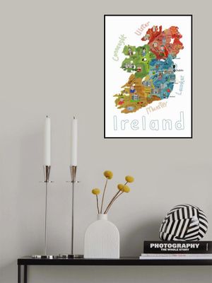 Illustrated Map of Ireland with Country Icons by Carla Daly