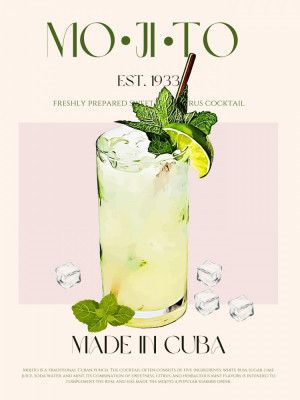 Mojito Print Cocktail