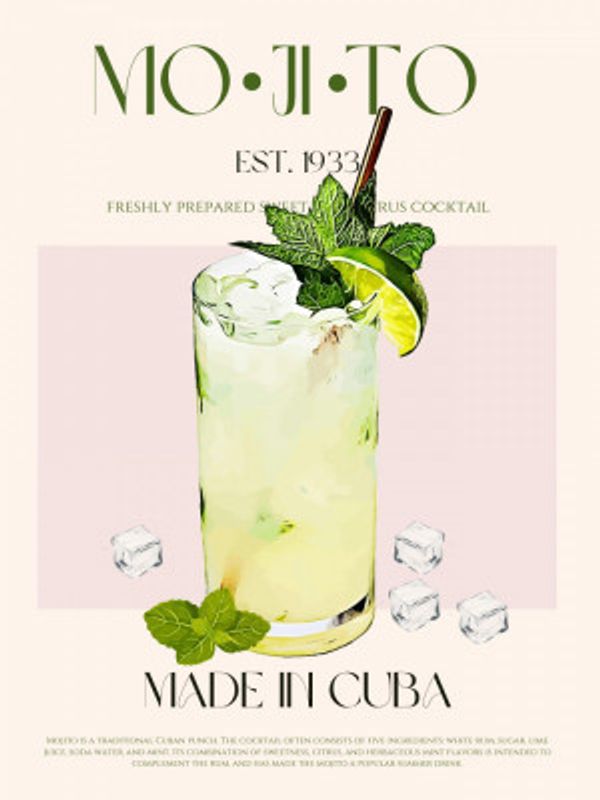 Mojito Print Cocktail