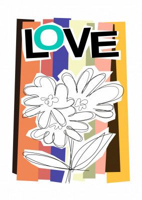 Scribble Flower Faded