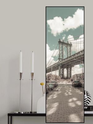 NYC Manhattan Bridge Panorama | urban vintage style