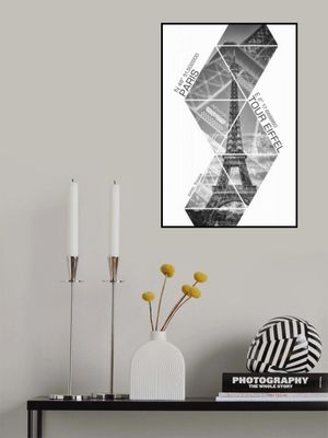 Coordinates PARIS Eiffel Tower | monochrome