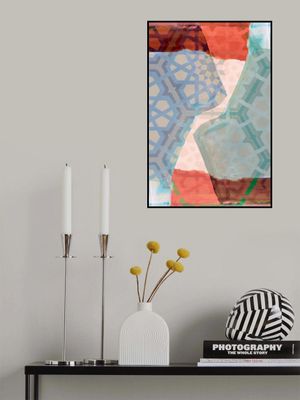 Overlapping Geometric Patterns in Soft Hues