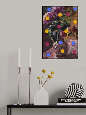 Classic Vase of Flowers And Dots