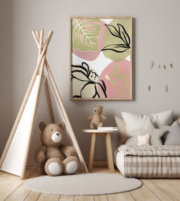 Botanical Green N Pink 1