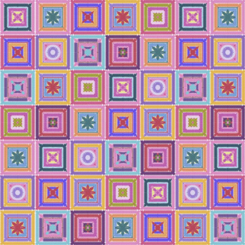 Colorful digital grandma squares I