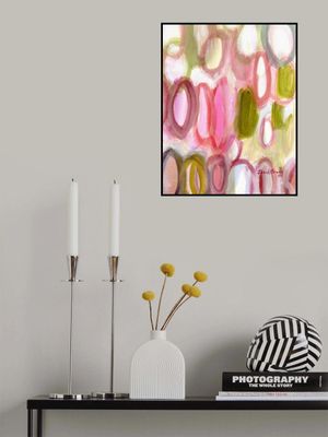 Abstract With Ovals In Pink and Green