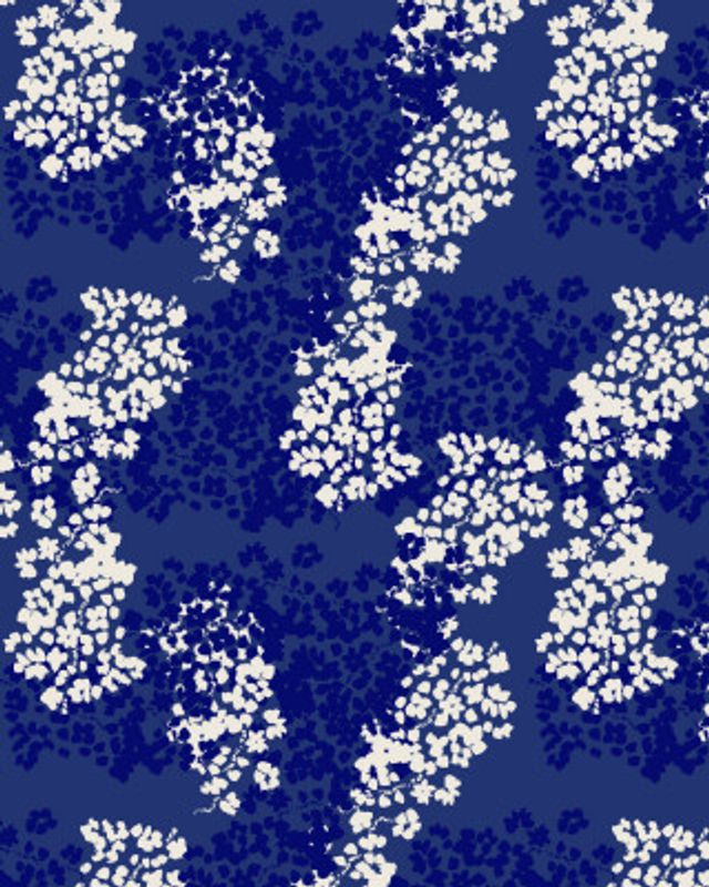 Floral Pattern of Blue and White