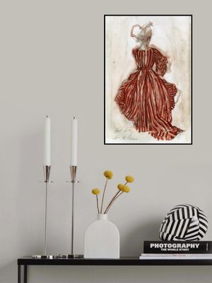 Woman In A Red Striped Dress