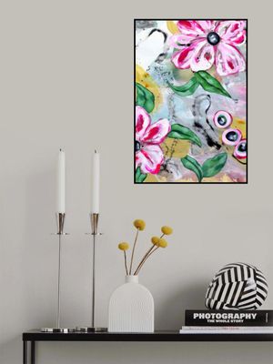 Vibrant Pink Flowers and Green Leaves