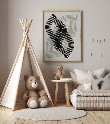 Abstract Curves in Black and Grey