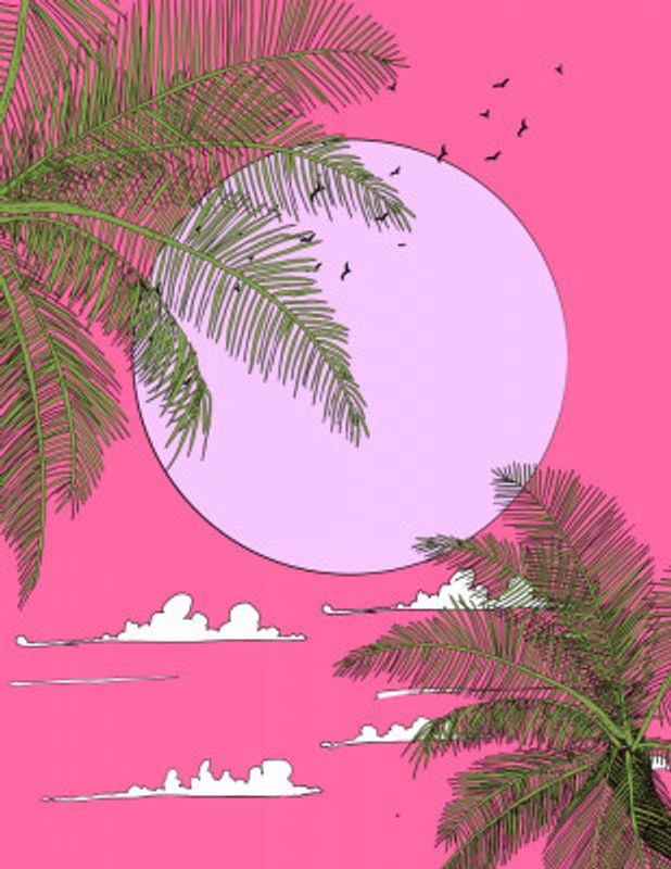 Pink Tropical Landscape